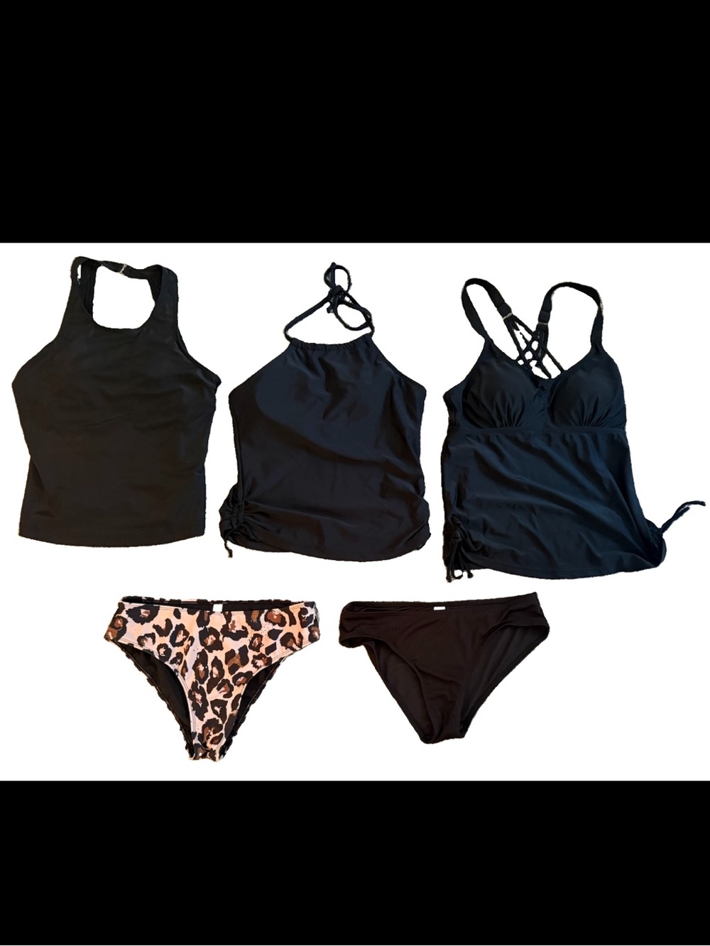 Mix & Match Swimwear Bundle - 3 Tankini Tops & 2 Bikini Bottoms Size Medium